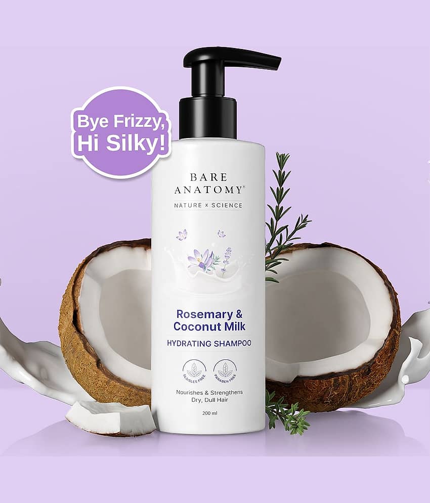Bare Anatomy Rosemary Shampoo for Silky & Hydrating Hair, 200 ml