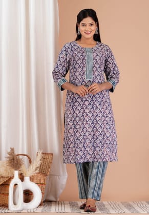 Cotton Kurti and Pant Block Print XXL | Handmade block print | Cotton Kurti| Festive Wear | Green