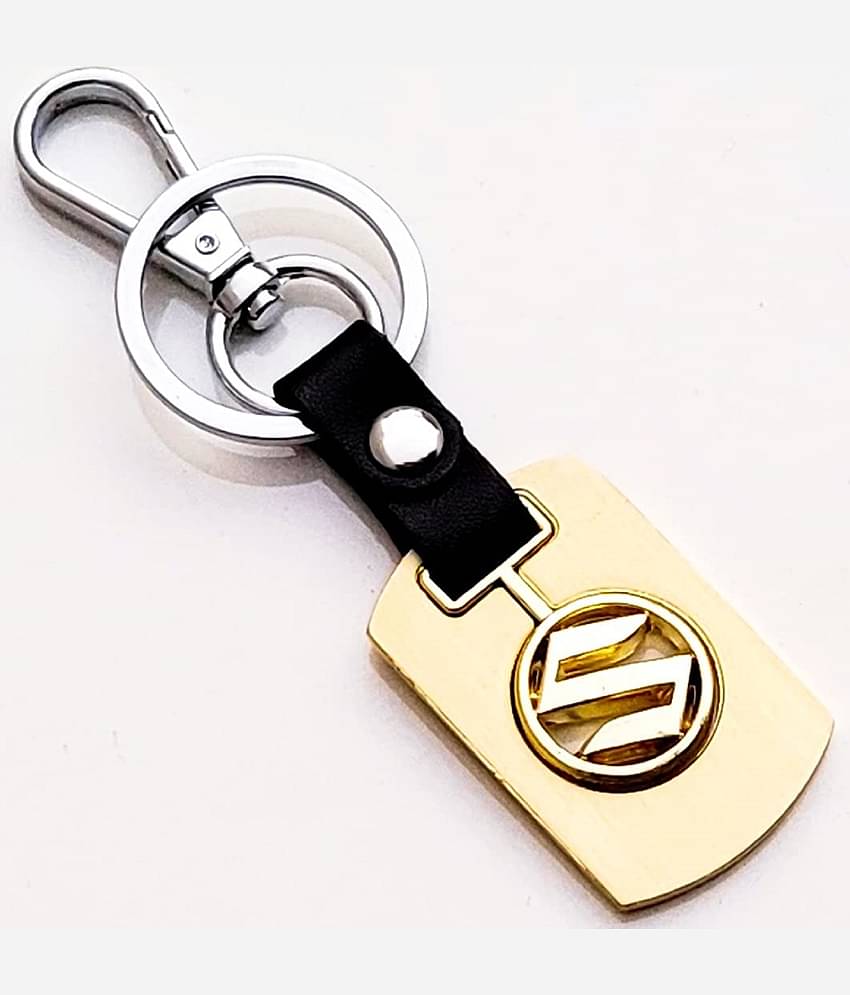 RAVARIYA GRAPHICS LEATHER AND STEEL  KEYCHAIN & KEYRINGS FOR MARUTI SUZUKI