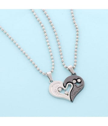 FASHION FRILL Silver Pendant ( Pack of 2 )