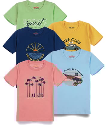 KIDDY VIDDY Pack of 1 Boys Cotton T-Shirt ( Navy Blue )