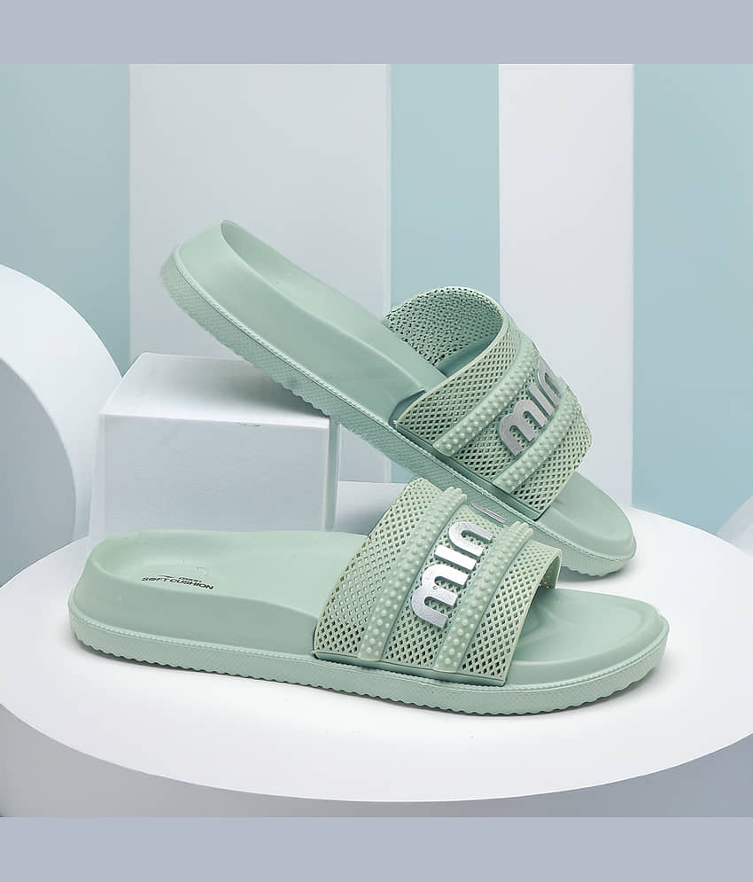 ASIAN FEMINA-12 Green Women's Slide Flip Flop