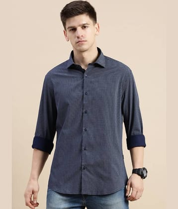 Showoff Cotton Blend Regular Fit Printed Full Sleeves Men's Casual Shirt - Navy Blue ( Pack of 1 )