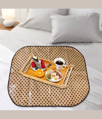 PrettyKrafts Bed Server for Home or Travel Purpose, Food Mats, Bedsheet Protector, Good for 6 Pax, Large Size, Polka Grey