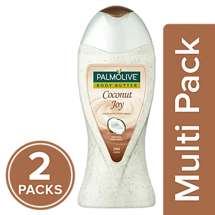 Palmolive Exfoliating Body Wash - Coconut Joy, 2x250 ml (Multipack)