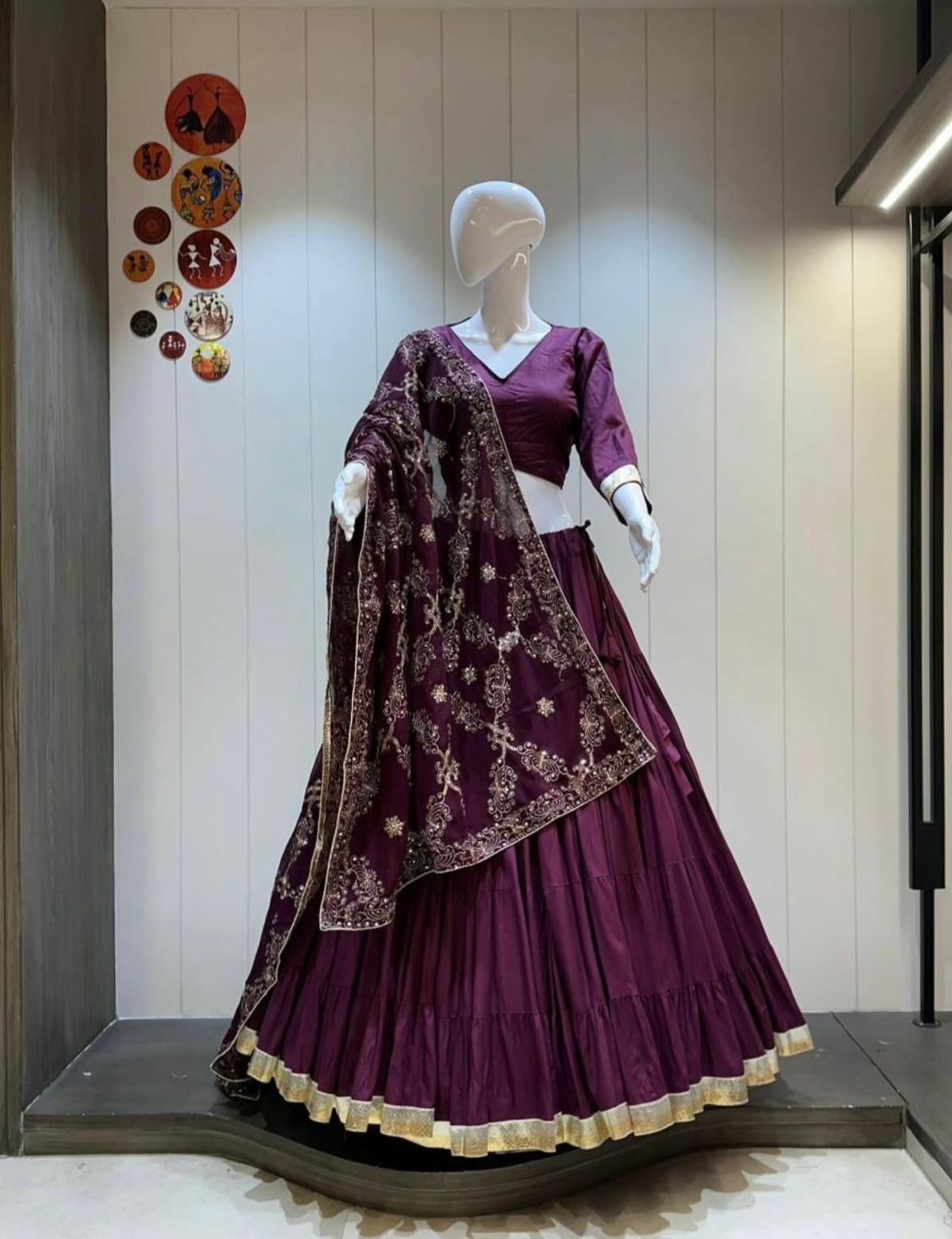 Pure reyon cotton full flare chaniya blouse