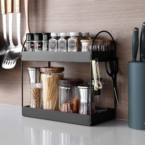Go Hooked 2 Tier Kitchen Counter Organizer Rack 33x16.5x32 cm
