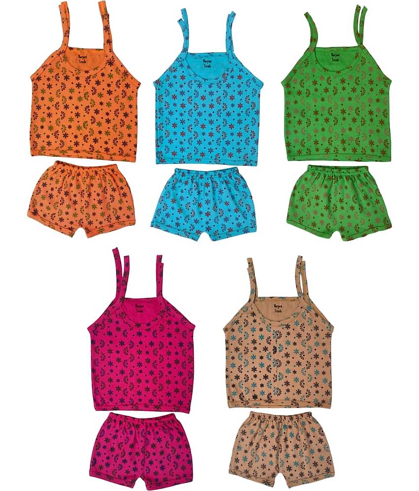 NARPAVI TRENDS Pack of 5 Unisex for Baby Cotton Top & Shorts ( Multicolor )