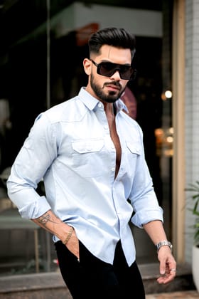 Sky RFD Double Pocket Premium Cotton Shirt Sky RFD Double Pocket Premium Cotton Shirt