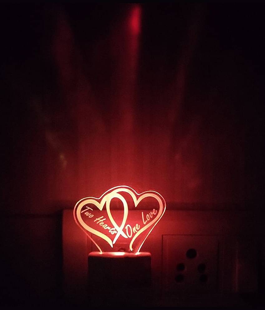 DIONA Night Lamp Two Hearts Love You Forever Romantic Couple Valentine Day