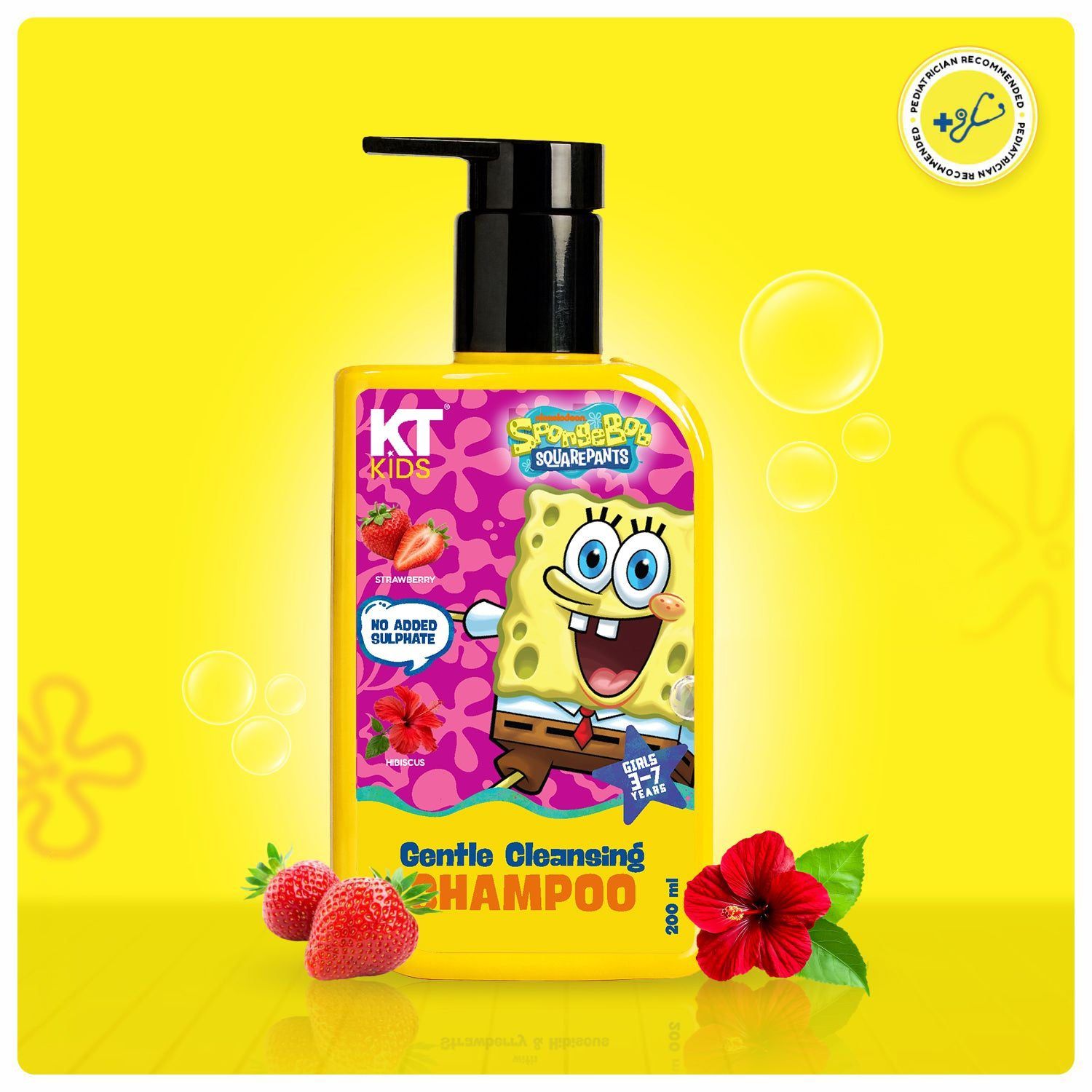 KT Kids Gentle Cleansing Shampoo for Girls, 3–7 Years – 200ml