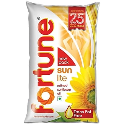 Fortune Sunlite Refined Sunflower Oil, 800 g Pouch - 1000 mL - 1000 mL - One pouch