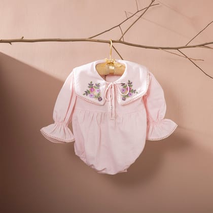 Poshaak Hand Embroidered Bodysuit-3-6 months
