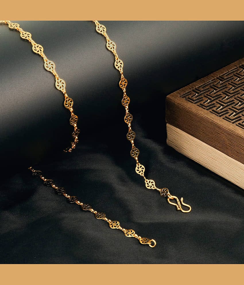 FASHION FRILL Gold Plated Chain ( Set of 1 )