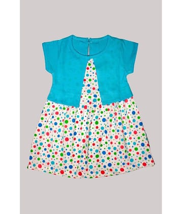 TRITI Cotton Frock For Girls ( Pack of 1 , Blue )