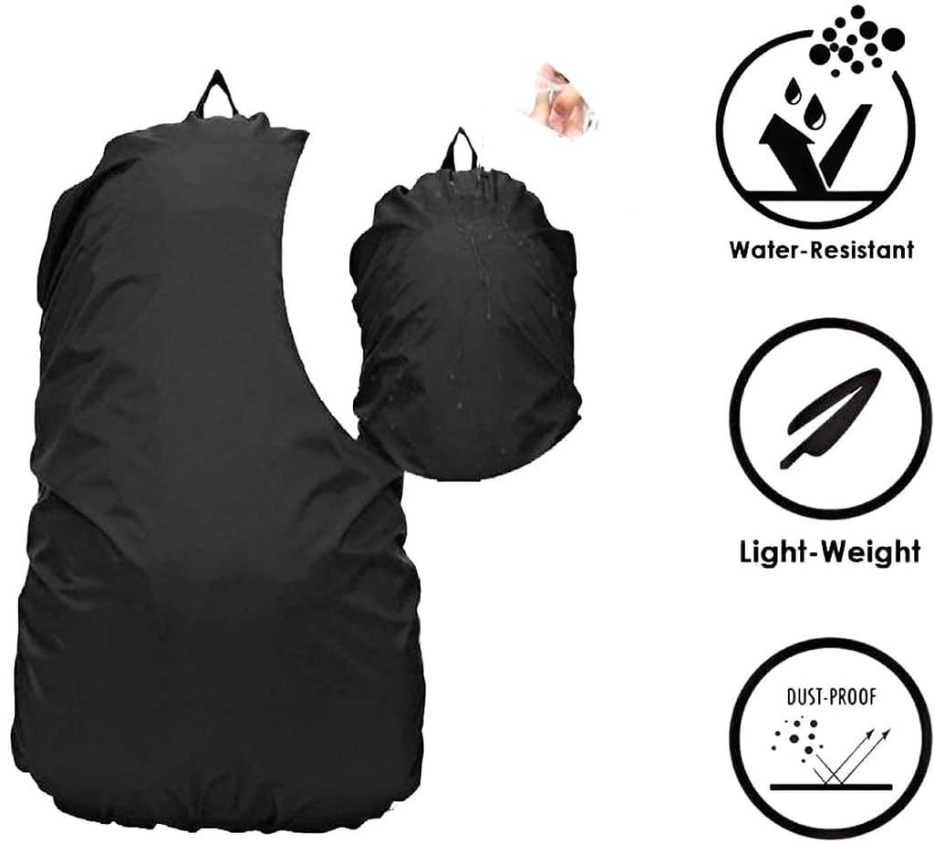 Bag Cover Waterproof Rain cover for Backpack Bags, Rainproof Dust proof Protector Elastic Adjustable for Trekking & Laptop, School Bag Cover, Luggage Bag Cover with Pouch Free Size Heavy