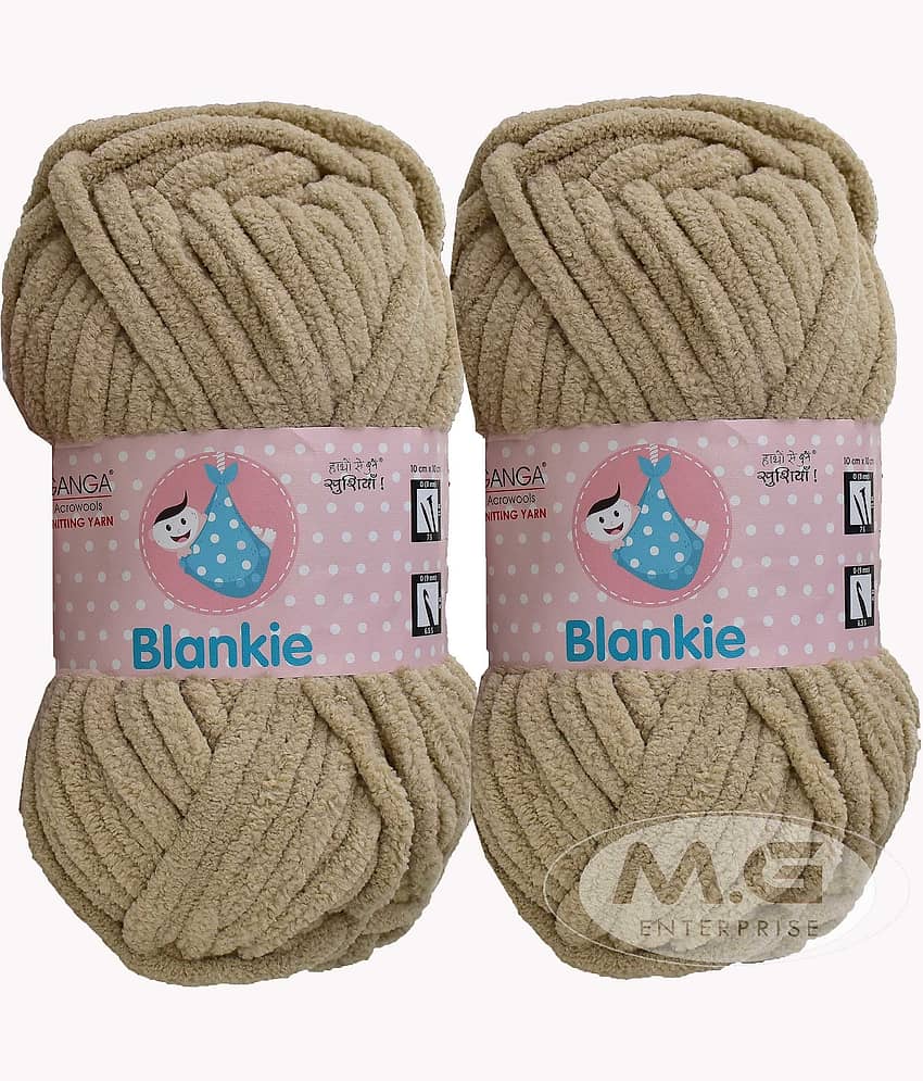 Knitting Yarn Thick Chunky Wool, Blankie Skin 200 gm Best Used with Knitting Needles, Crochet Needles Wool Yarn for Knitting, With Needle.-E