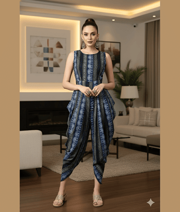 Lihana Women Crepe Jumpsuit ( Navy Blue )