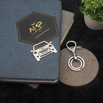 Mini Cooper Keychain-Front View / Silver