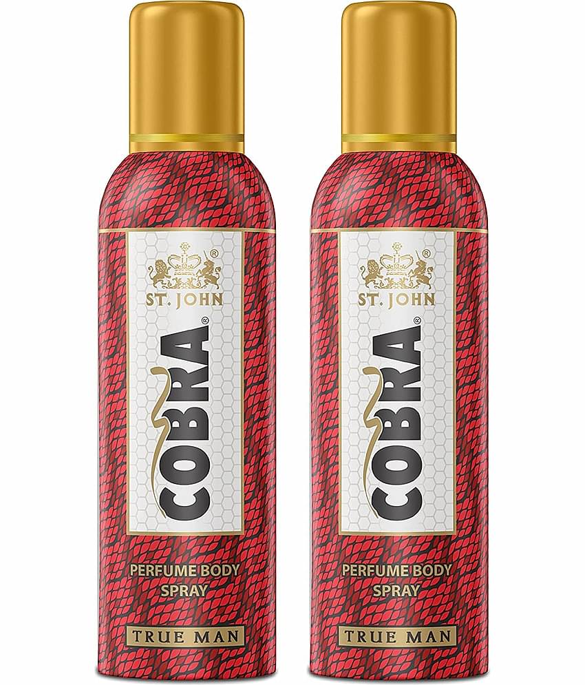 ST.JOHN Cobra No Gas True Man Deodorant Perfume Spray for Men 100ml Each (200ml)- Pack of 2