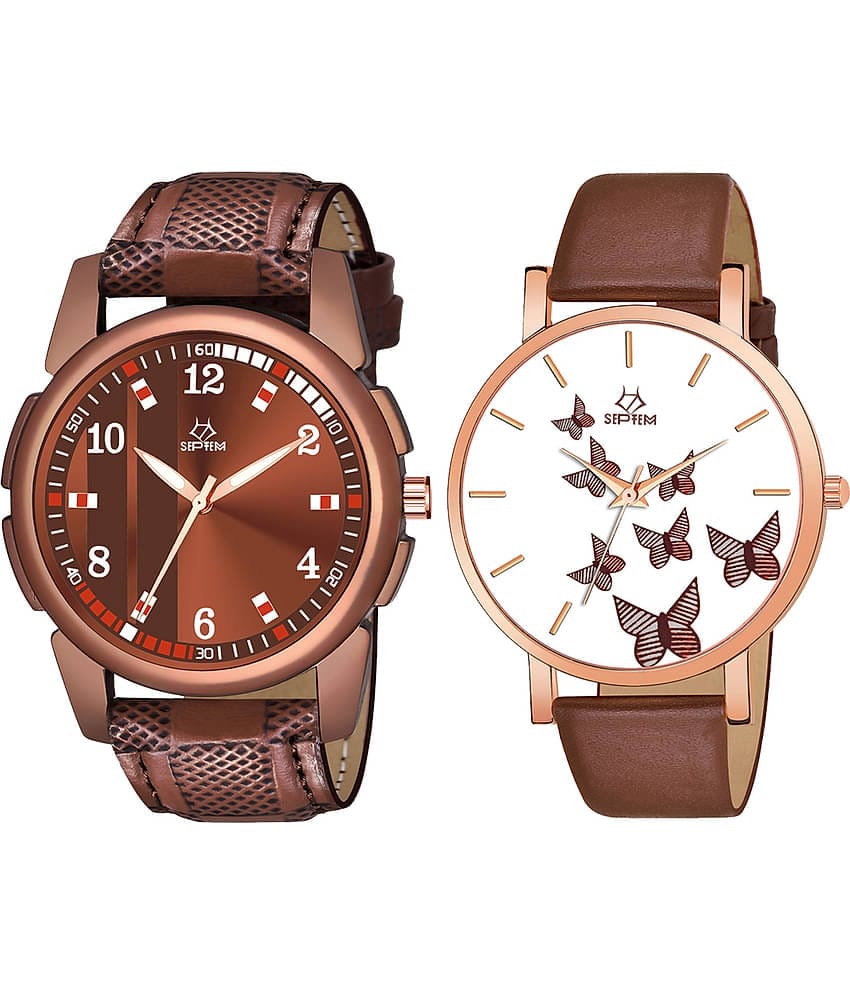 Septem Multicolor Leather Analog Men's Watch