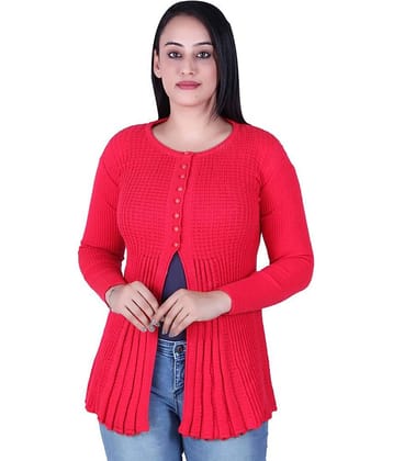 Ogarti Acrylic Pink Buttoned Cardigans - Single