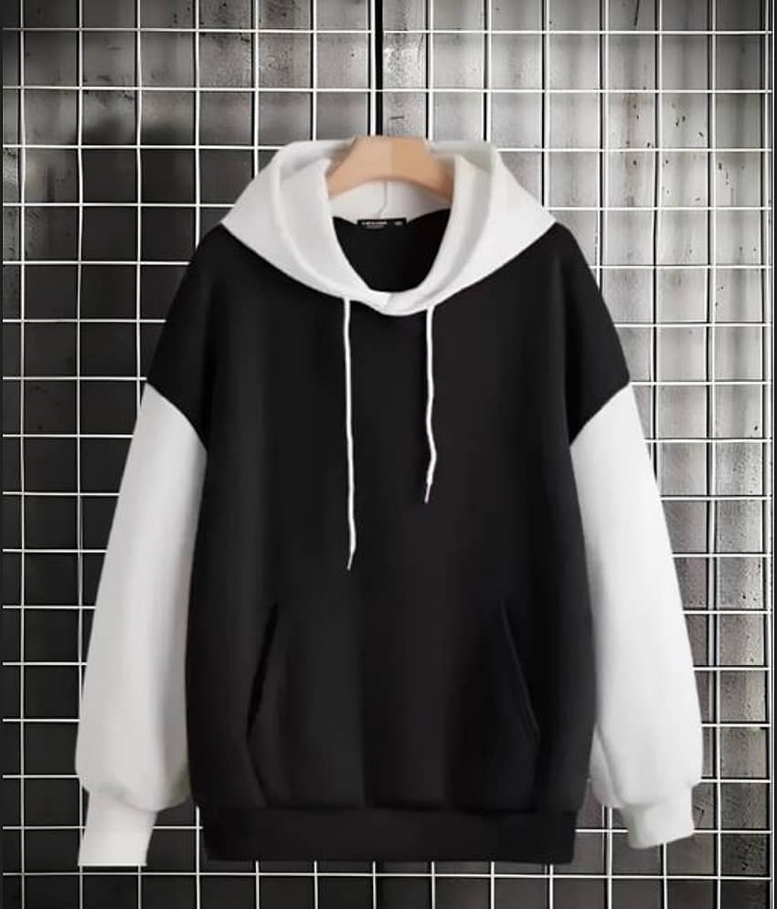 HARPITA Fleece Hooded Men's Sweatshirt - Black ( Pack of 1 )