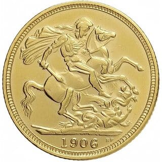 1 Sovereign 1906 - Edward Vii England Rare Gold Plated Coin - Collectible