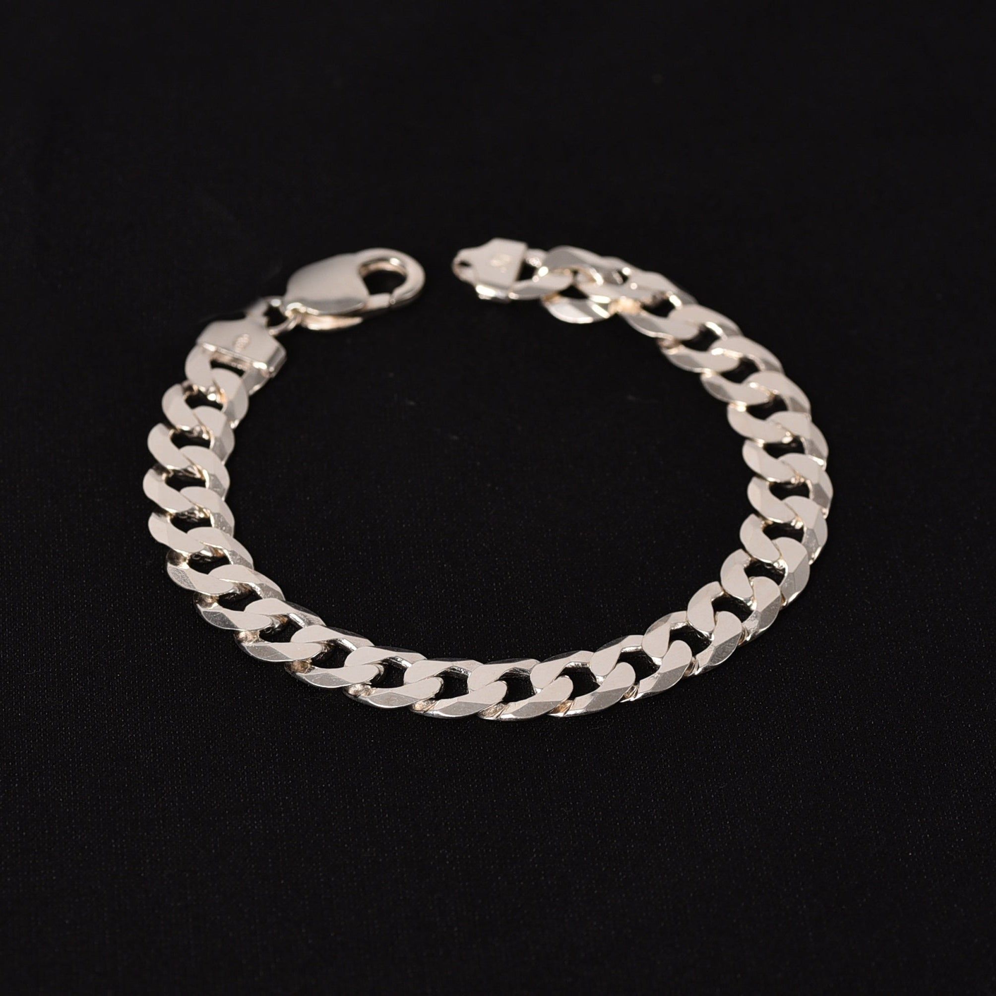 Silver Heavy Jackie Mens Bracelet - Size 8.5"