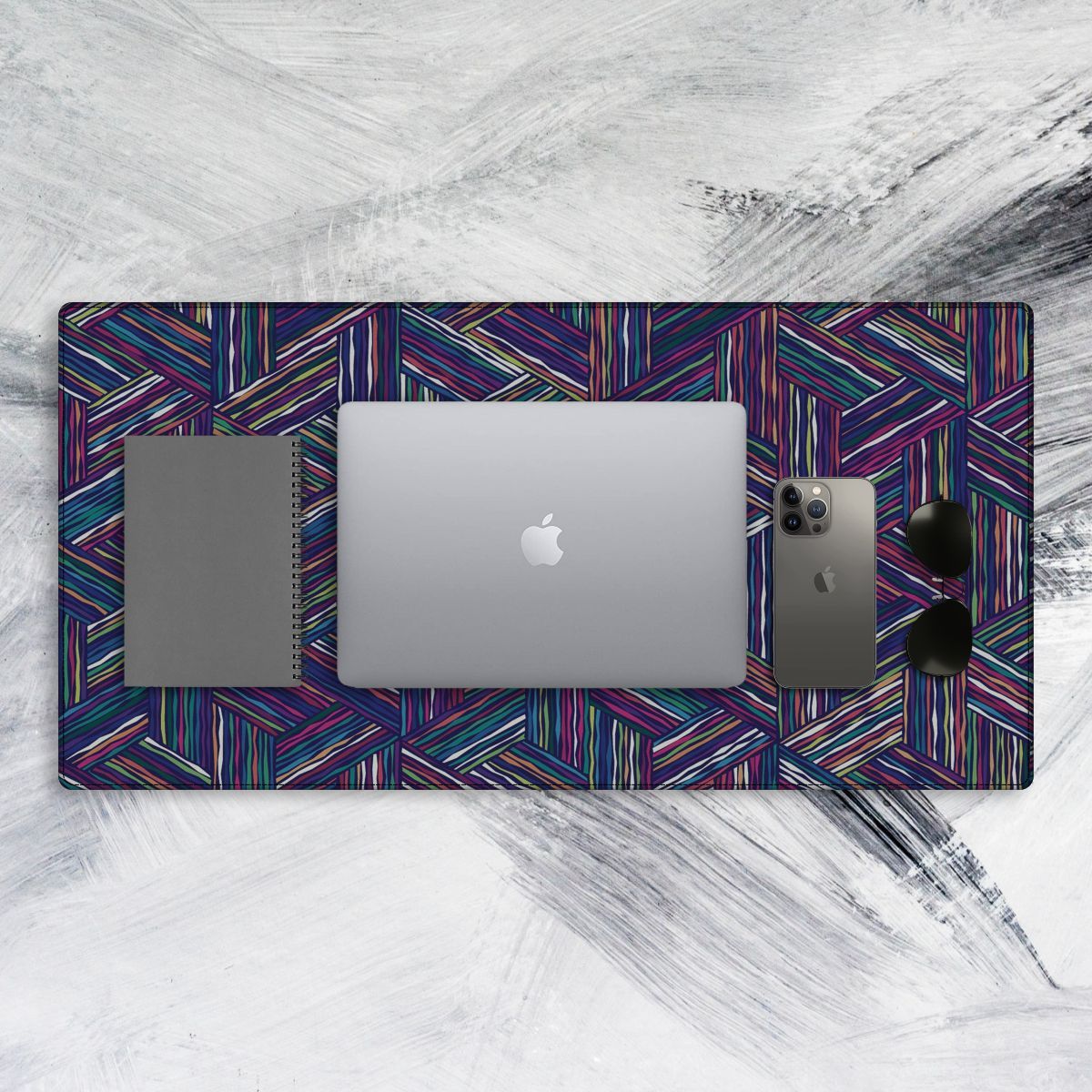 Trippy Art Lines Tech Mat