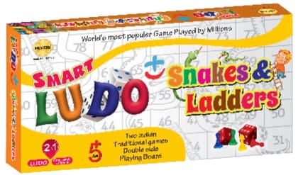 MUKESH Smart Ludo with Snake and Ladders Board Game Two in One Family Game