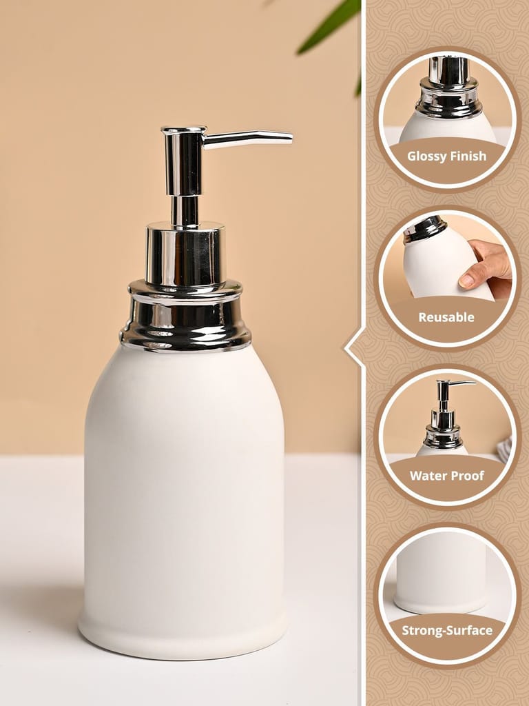 VON CASA White Ceramic Soap Dispenser - 480ml