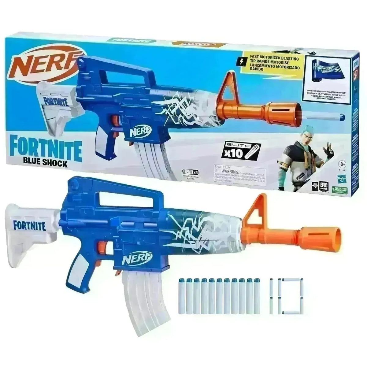 Nerf Fortnite Blue Shock Fast Motorized Blasting