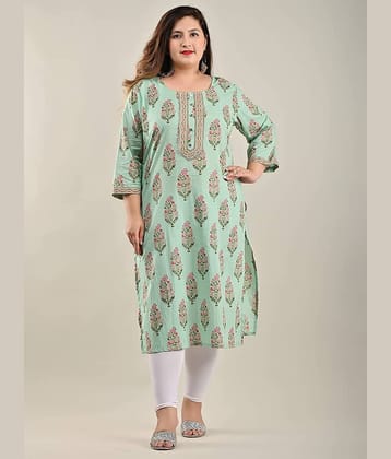 Swasti - Green Cotton Women's Straight Kurti ( Pack of 1 )