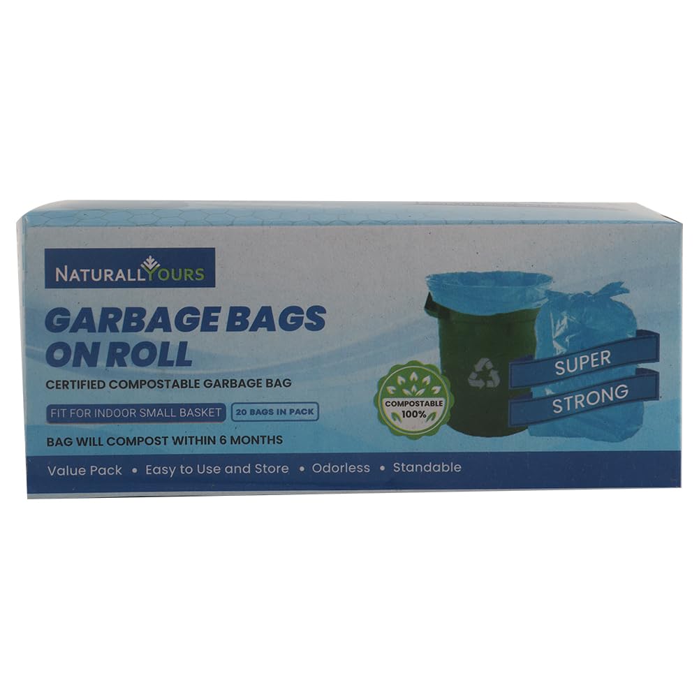 NATURALLYOURS Garbage Bags 2 Packs Roll On Eco-Friendly 25 Micron Dustbin Trash Plastic for Home, Bathroom, Office, Kitchen Waste Disposal 15 Bags/Roll (18 x 21 Inch) Medium Easy Use