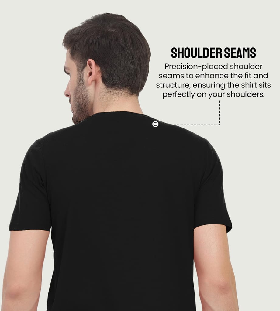 Freecultr Truly Classic Organic Men's Cotton T-Shirt | Solid Round Neck Half Sleeve | Plain Stylish t Shirts | Regular Fit | Casual T Shirt for Man Pack of 1-Carbon Black