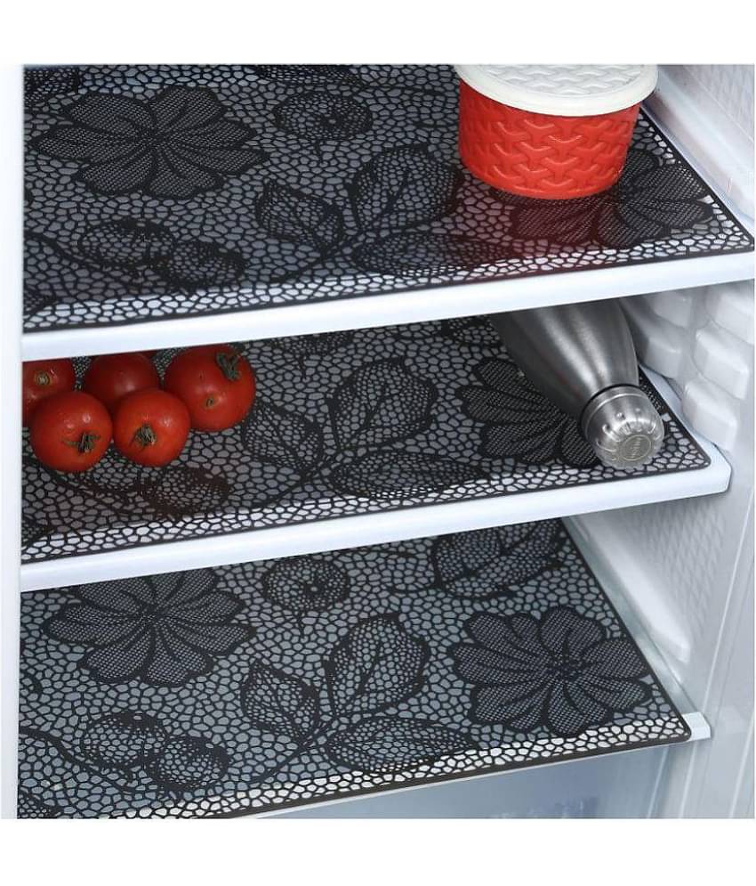 E-Retailer - Black PVC Fridge  Mats (Pack of 6)