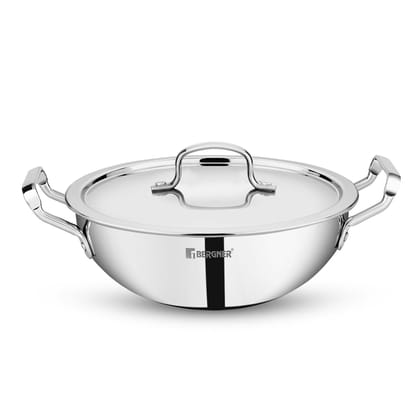 Bergner TriPro Tri-Ply Stainless Steel Deep Kadai-3L