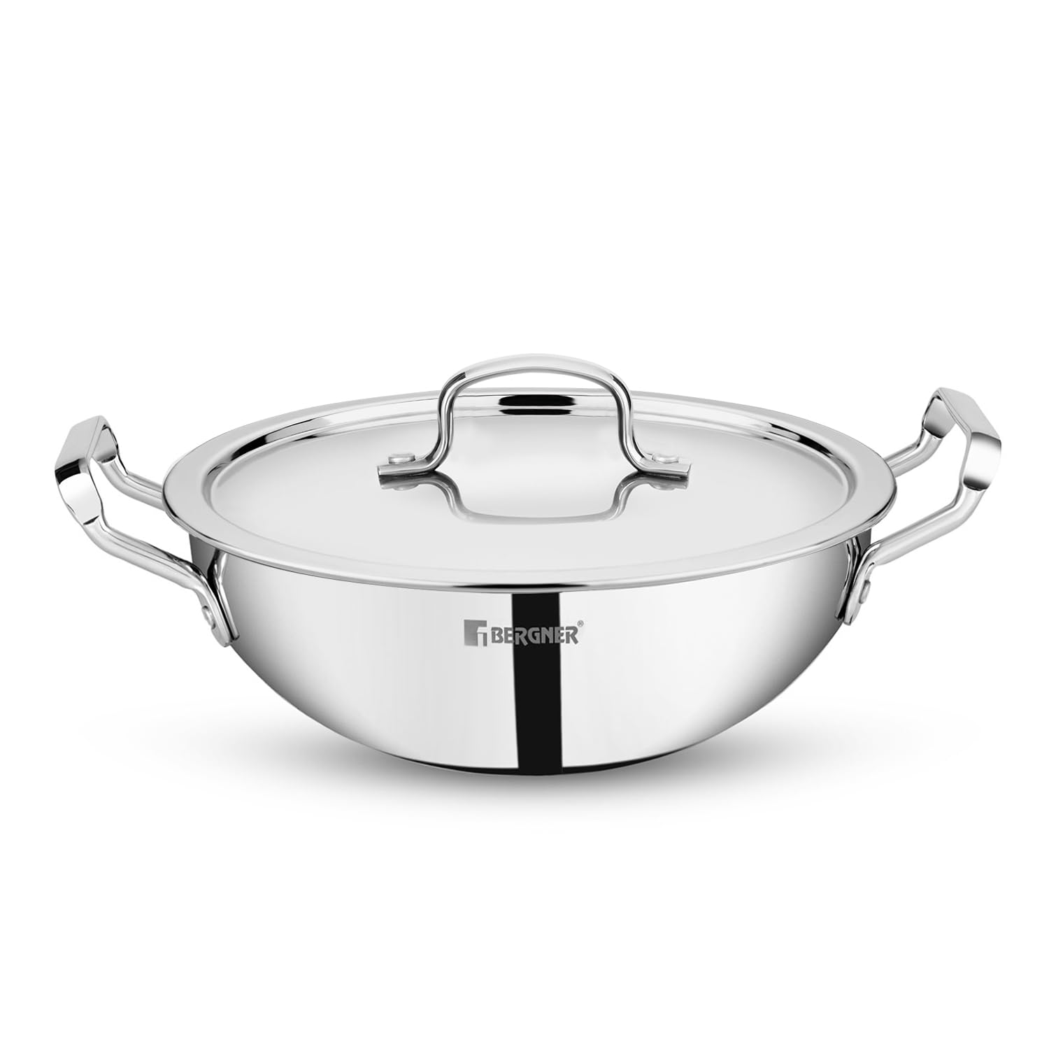 Bergner TriPro Tri-Ply Stainless Steel Deep Kadai-3L