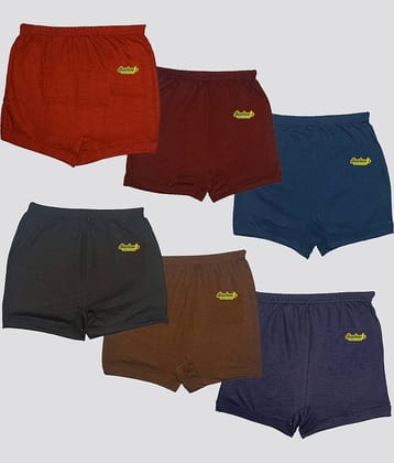 dhachoo's premium Pack of 6 Boys Cotton Trunks ( Multicolor )