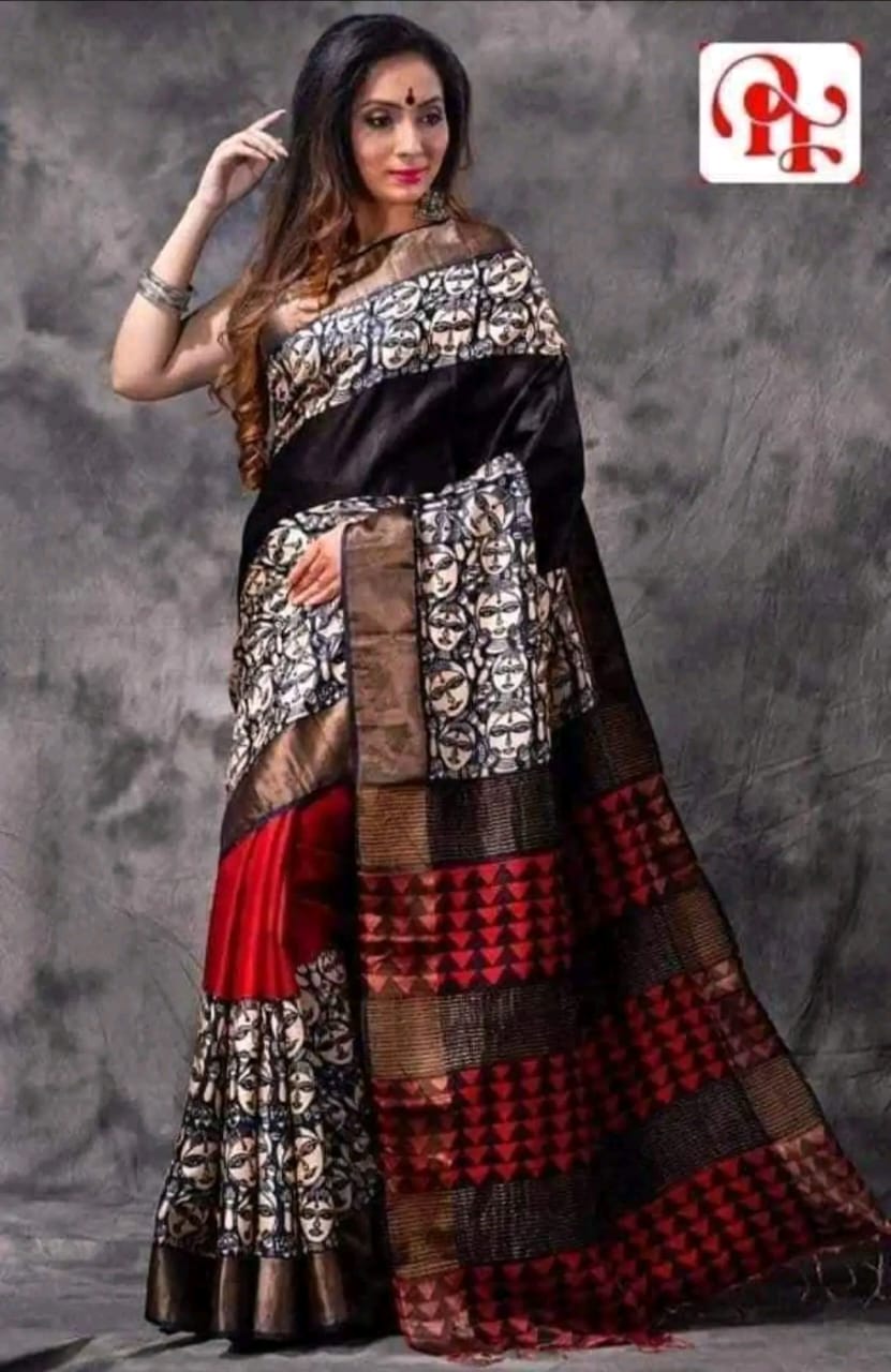 Ghicha print saree