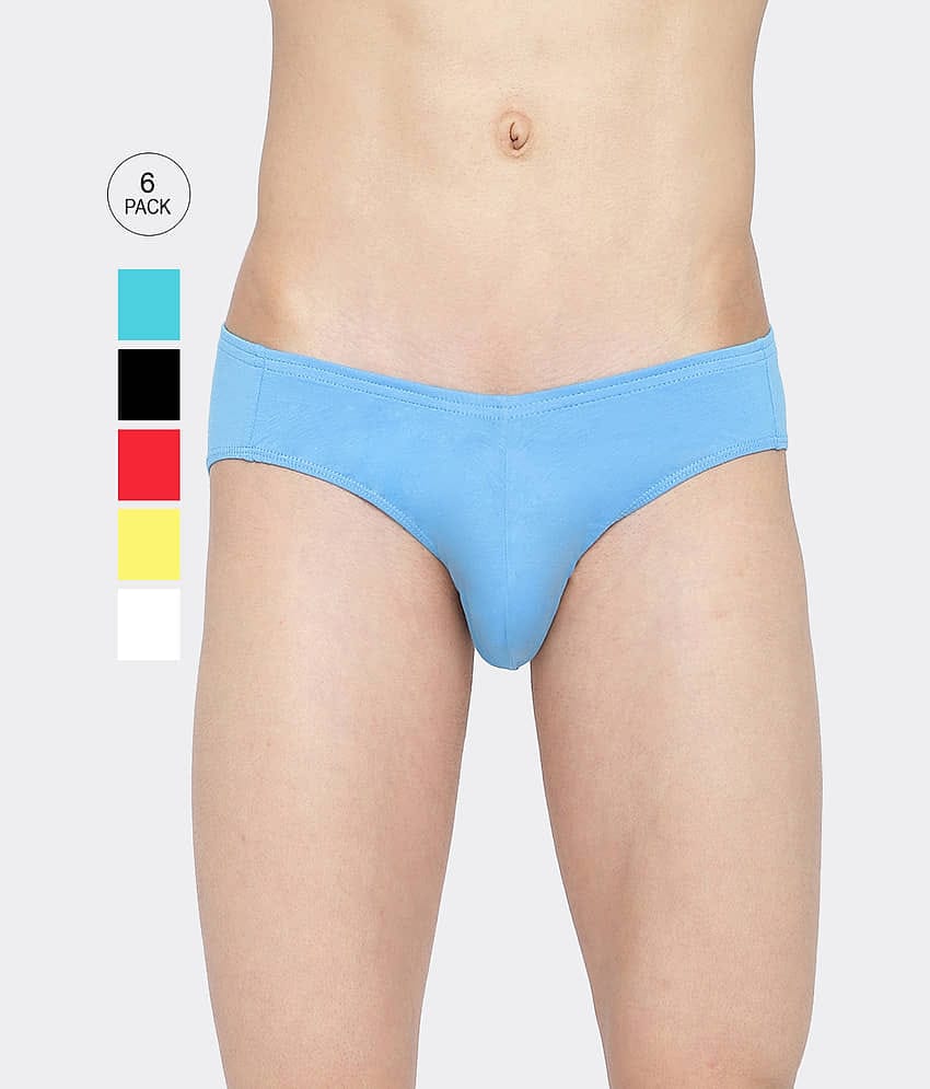 La Intimo Pack of 6 Cotton Blend Bikini For Men's ( Multicolor )