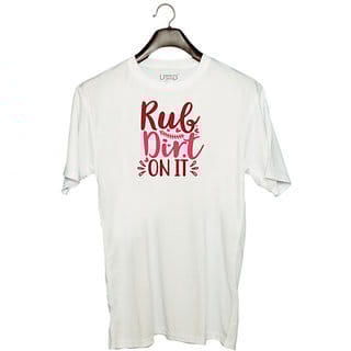 UDNAG Unisex Round Neck Graphic Baseball, Rub dirt on it Polyester T-Shirt White