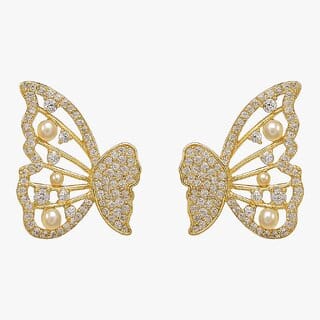 Crystal Butterfly Stud Earrings