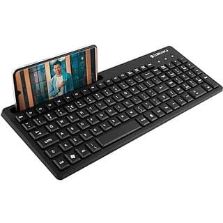 ZEBRONICS K36 Wired USB Keyboard with 106 Keys Slim Design Smartphone Holder Retractable Stand 1.2m Cable Length with xc3x82xe2x80x9aRupee Key.