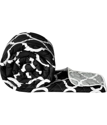 DIVINE CASA Microfiber Abstract Single Comforter ( 230 x 140 ) Pack of 1 - Black