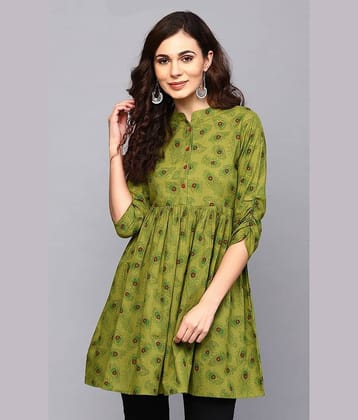 Antaran Women's Cotton A-Line Top ( Green )