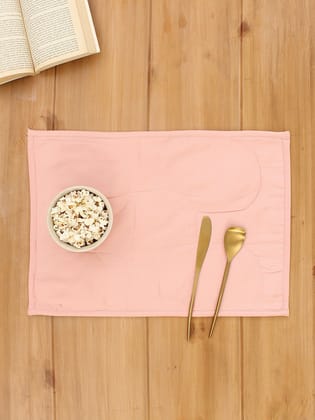 Silsako - Set Of 2 Placemats (Light Pink)-33X47cm / Light Pink / 100% Cotton Outer, Inner Polyfill