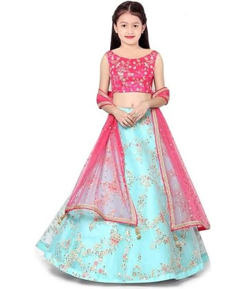 piludi Net Lehenga Choli Set For Girls ( Pack of 1 , Off White )