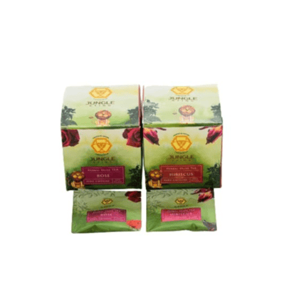Jungle Sattva Hibiscus Rose Duo Tea Combo Pack| Calming & Stress Relief Tea | Handpicked Tea Leaves| 40gm Each - 80 gm